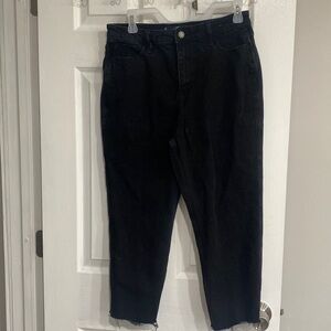 Hollister ultra high rise mom jeans black capris ankle cropped sz 9s